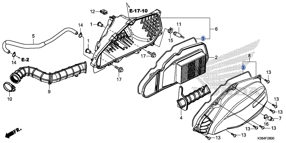 Honda OEM part 17213-K36-J00