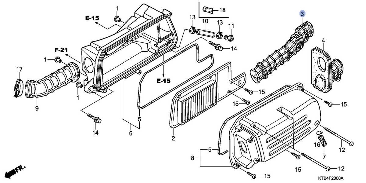 Honda OEM part 17213-KTB-000
