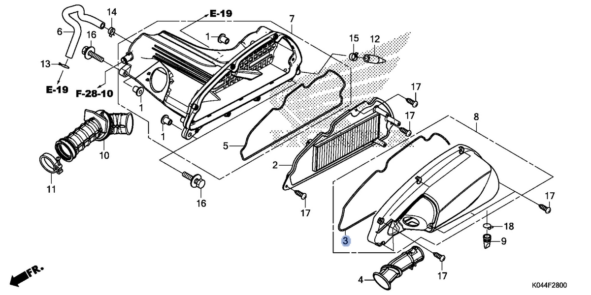Honda OEM part 17213-KTW-900