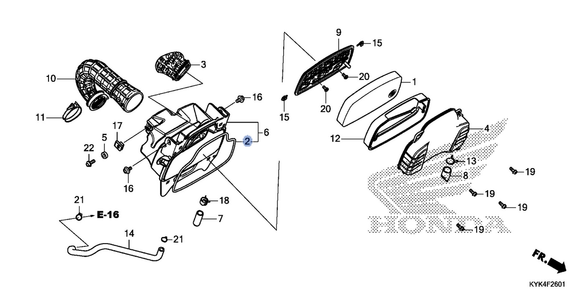 Honda OEM part 17213-KYK-D10