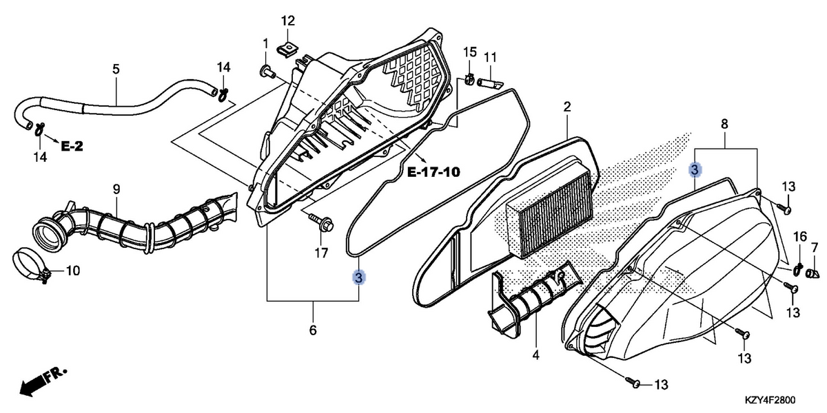 Honda OEM part 17213-KZR-600
