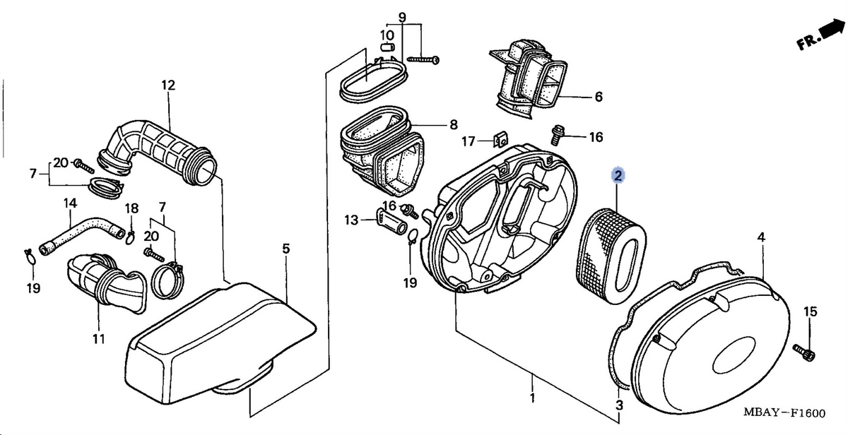 Honda OEM part 17213-MBA-000