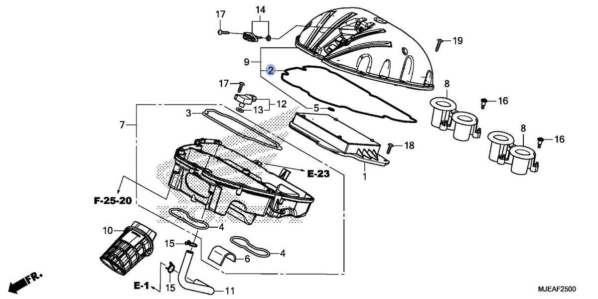 Honda OEM part 17213-MJE-D00