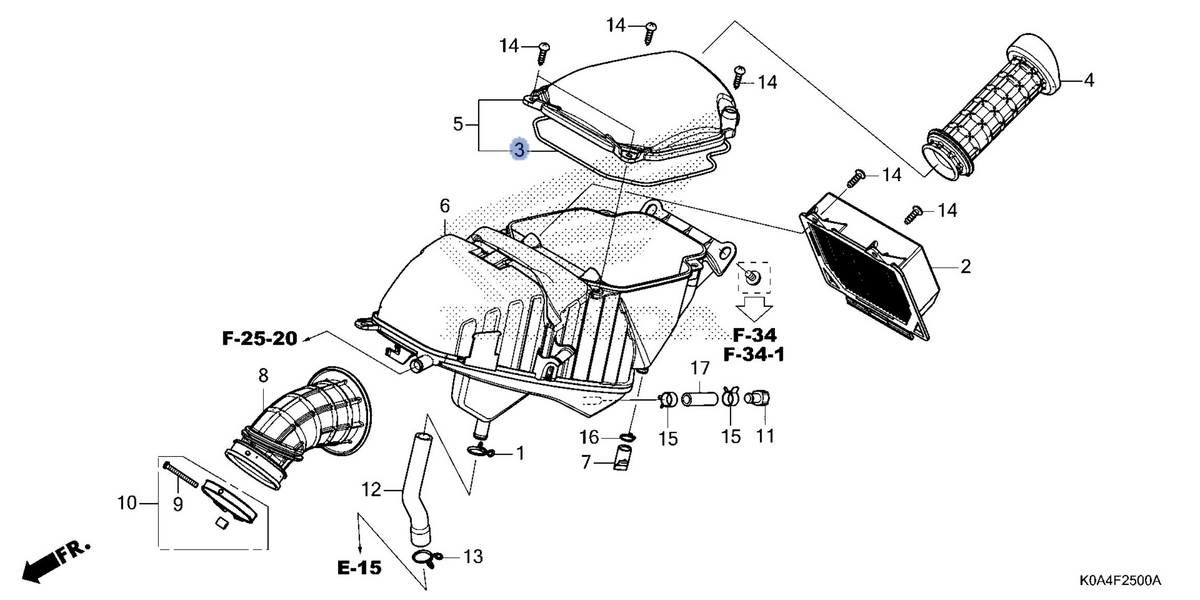Honda OEM part 17214-K94-T00