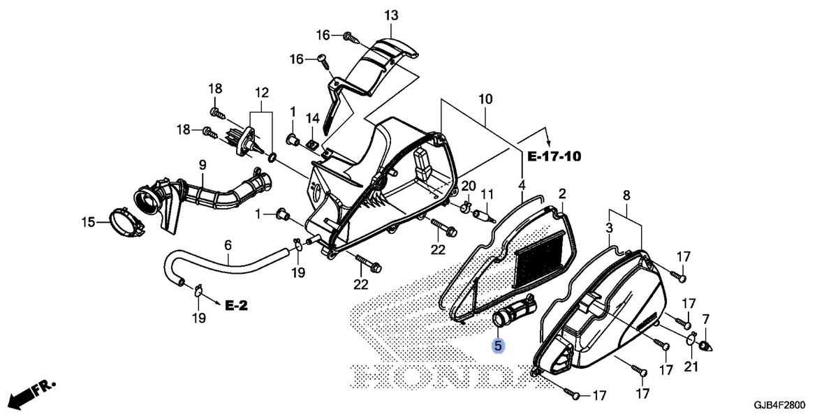 Honda OEM part 17215-GGZ-J00