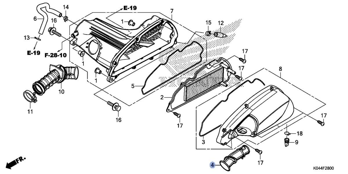 Honda OEM part 17215-K04-930