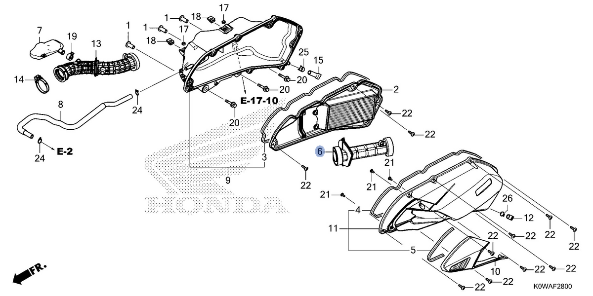 Honda OEM part 17215-K1Z-J10