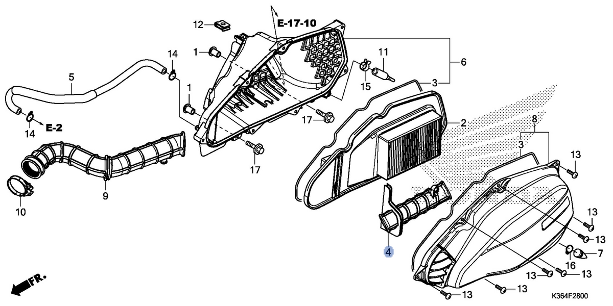Honda OEM part 17215-K27-V00