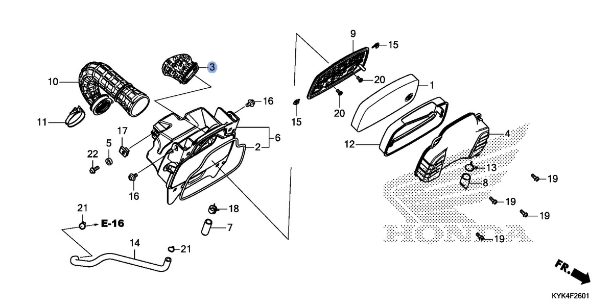 Honda OEM part 17215-KYK-D10