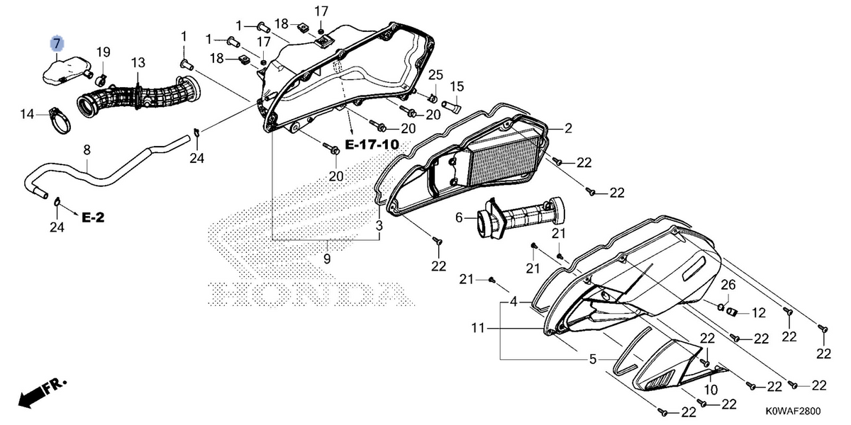 Honda OEM part 17216-K1Z-J10