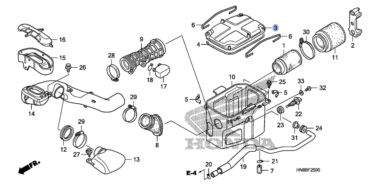Honda OEM part 17217-HN8-000