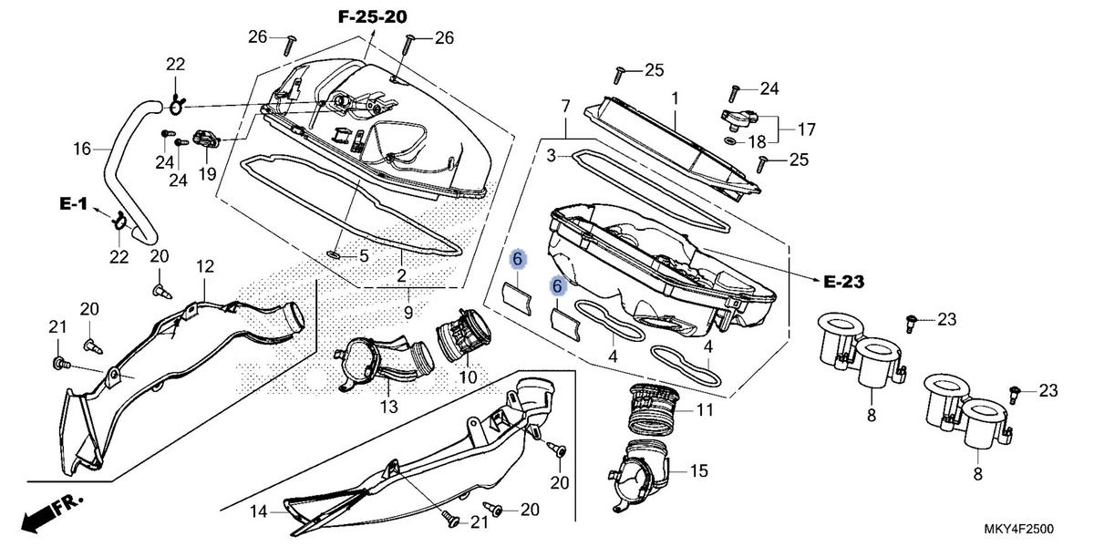Honda OEM part 17217-MJE-D00