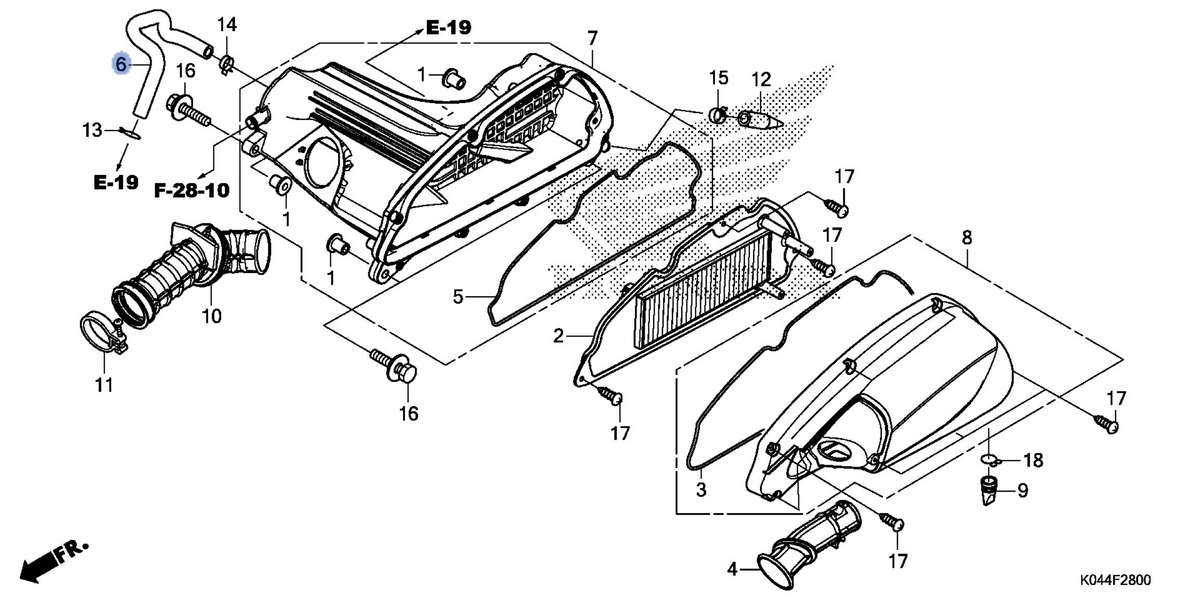 Honda OEM part 17218-K04-930