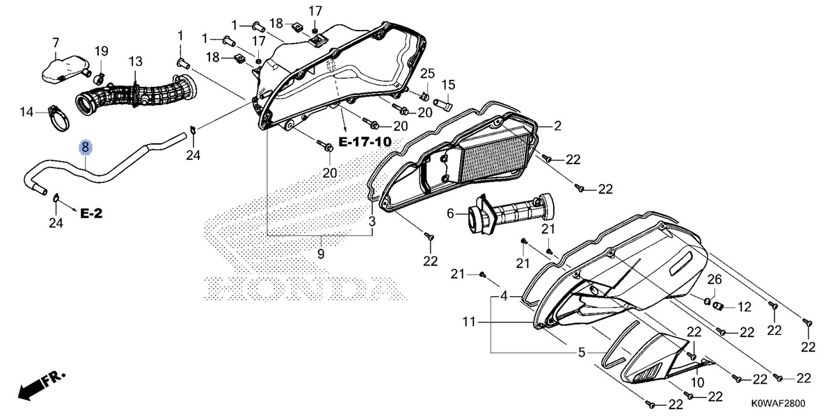 Honda OEM part 17218-K1Z-J10