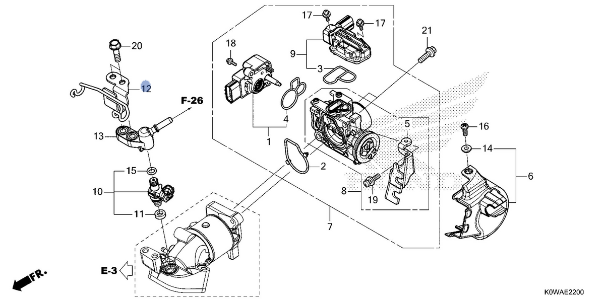 Honda OEM part 17219-K0R-V00