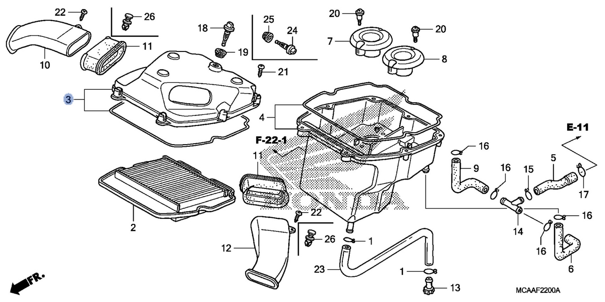 Honda OEM part 17221-MCA-A80