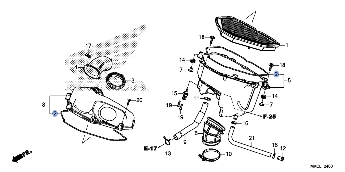 Honda OEM part 17221-MKC-A00