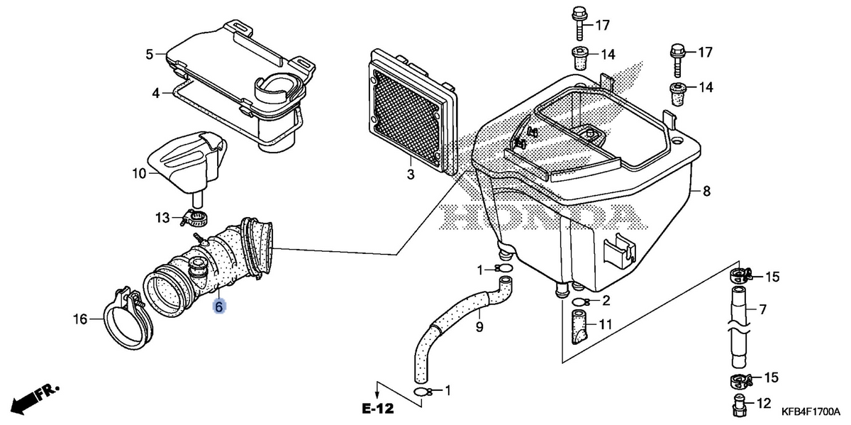 Honda OEM part 17222-KFB-000