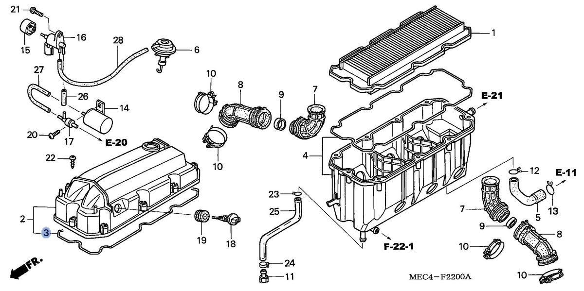 Honda OEM part 17222-MEC-003
