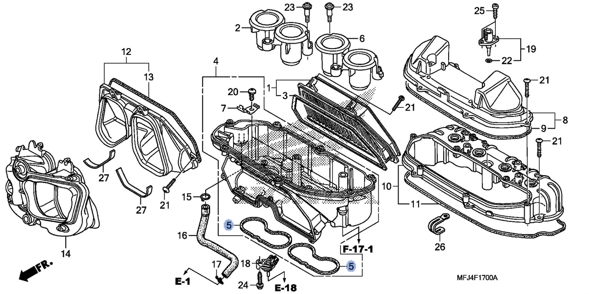 Honda OEM part 17222-MFJ-D00