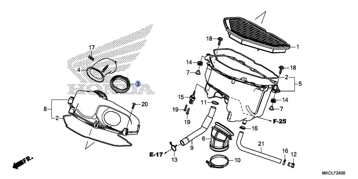 Honda OEM part 17223-MKC-A00