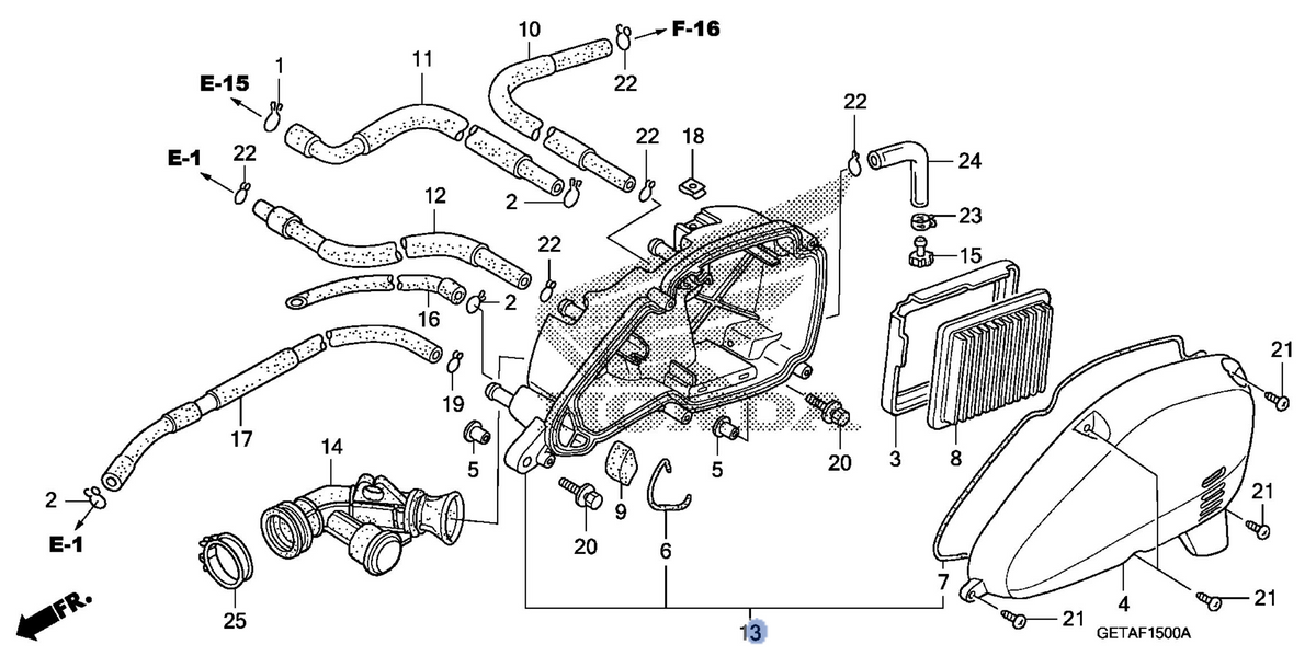 Honda OEM part 17225-GEZ-610