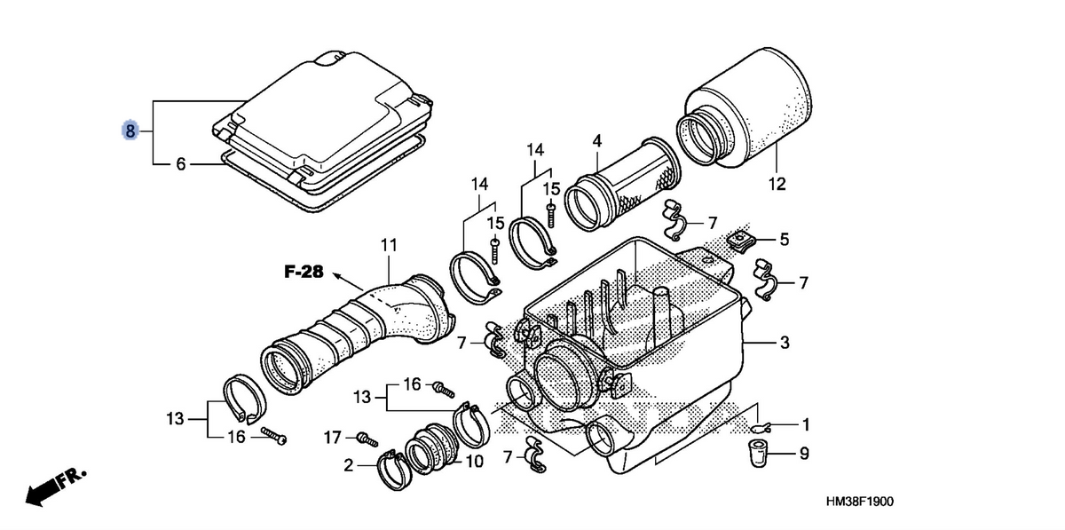 Honda OEM part 17225-HM3-L00