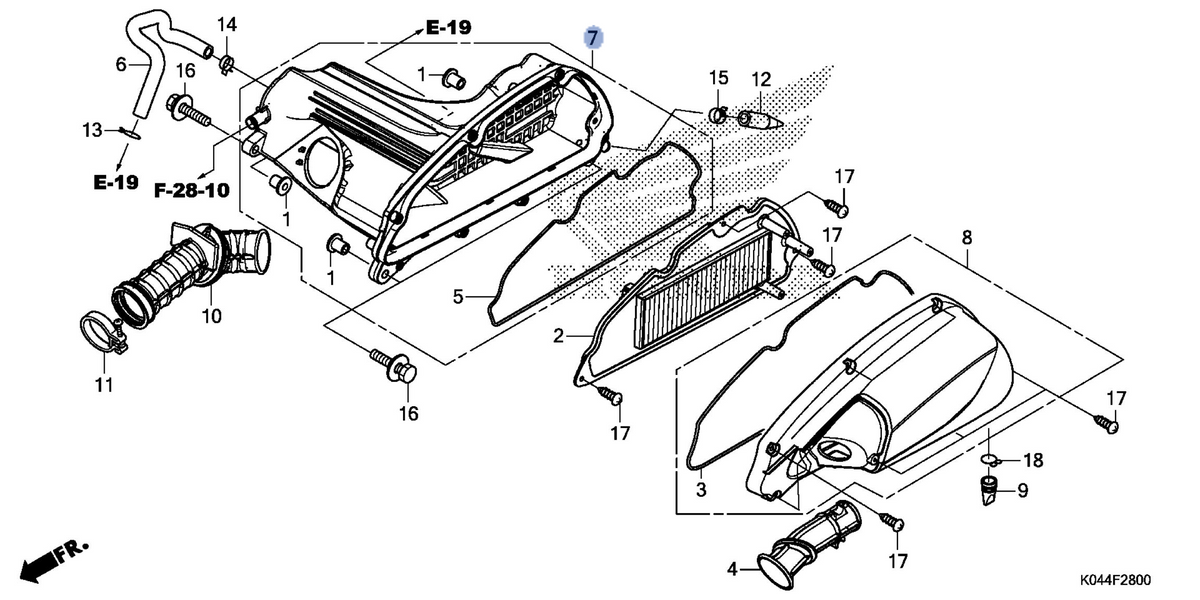 Honda OEM part 17225-K04-931