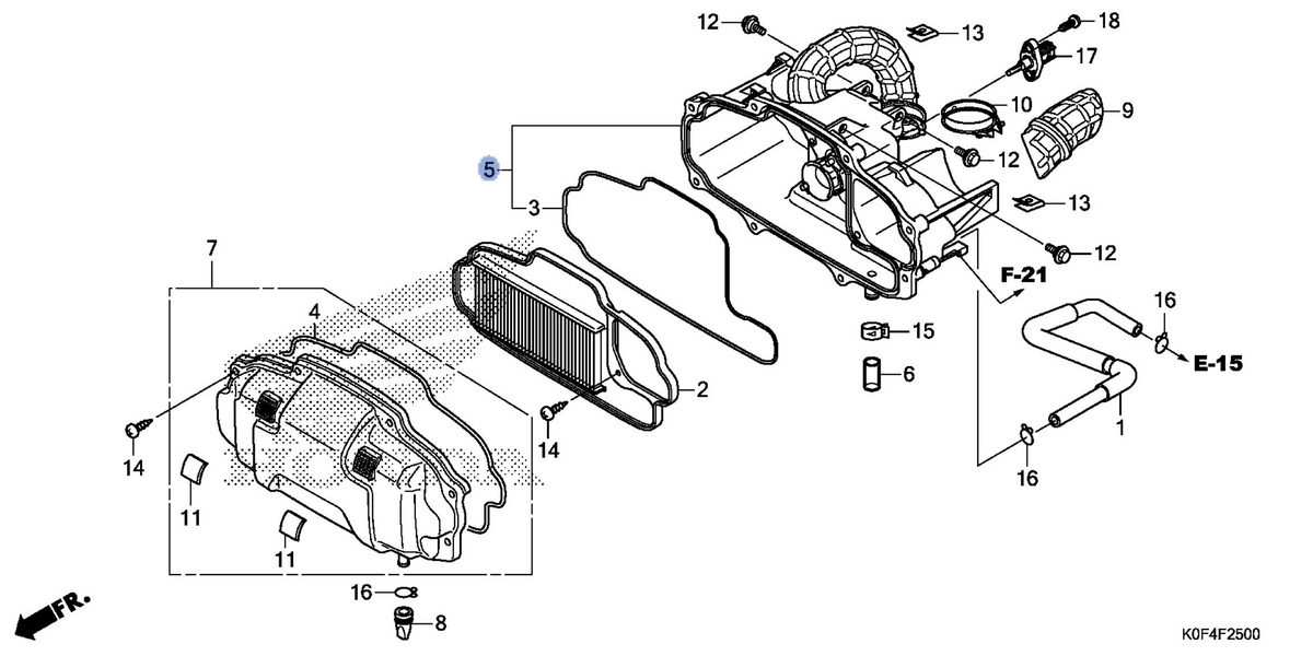 Honda OEM part 17225-K0F-V00