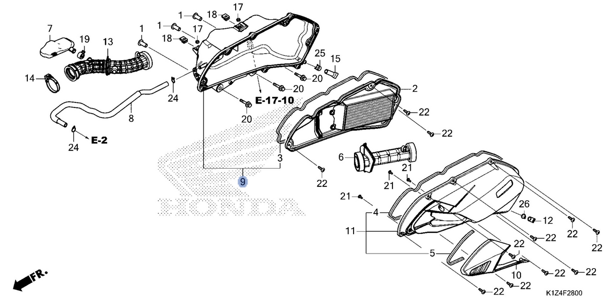 Honda OEM part 17225-K1Z-J10