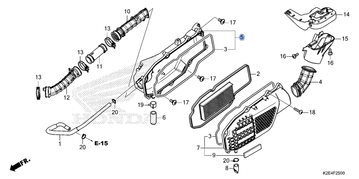 Honda OEM part 17225-K2E-T00