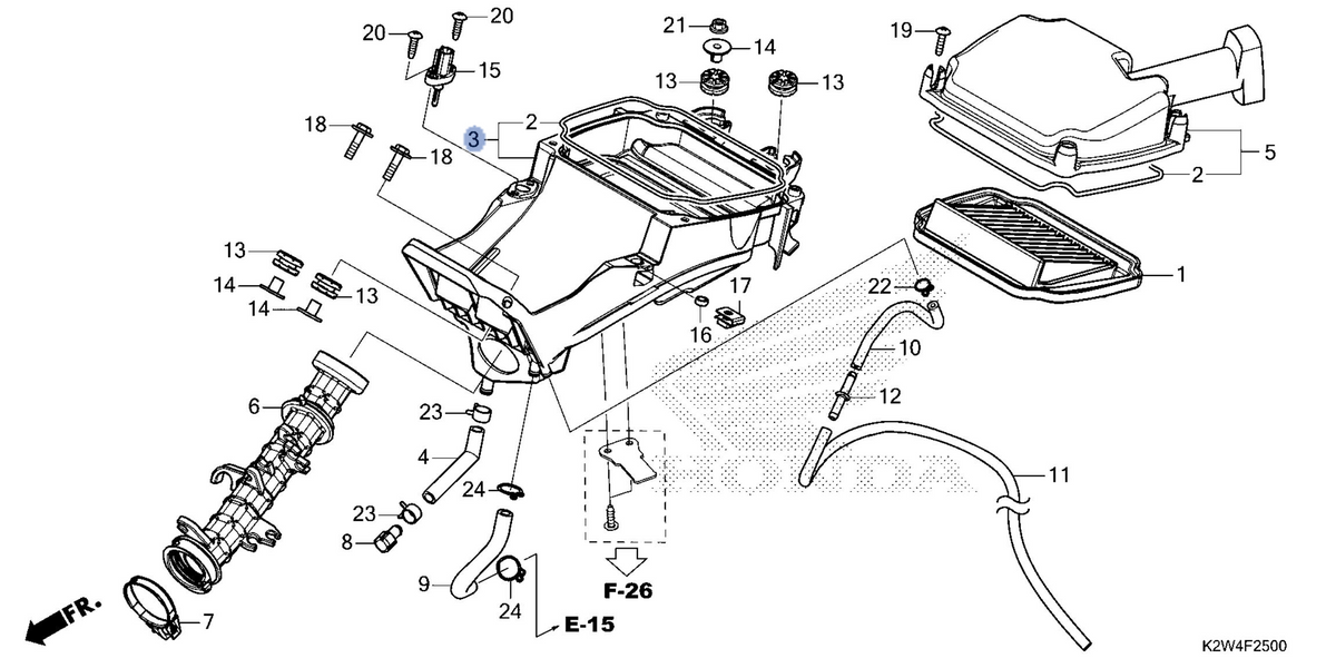 Honda OEM part 17225-K2W-J10