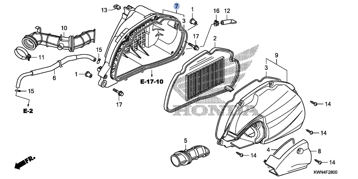 Honda OEM part 17225-KWN-900