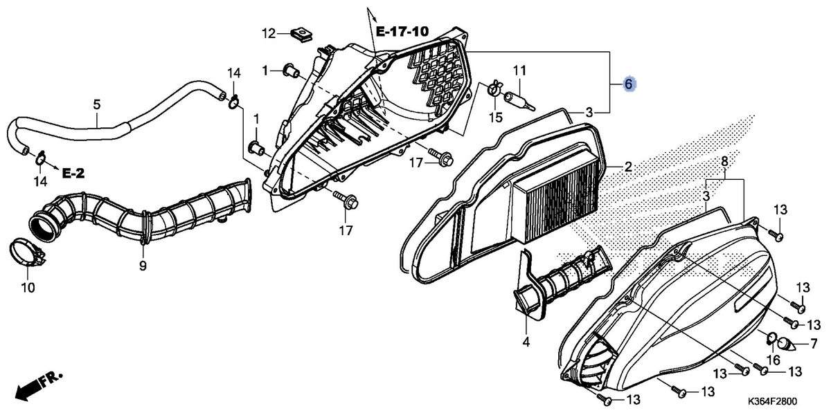 Honda OEM part 17225-KWN-980