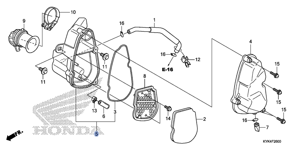 Honda OEM part 17225-KYK-910