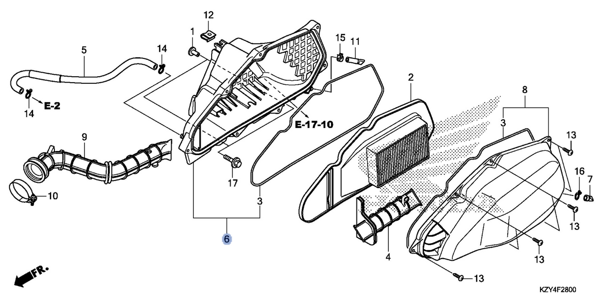 Honda OEM part 17225-KZR-600