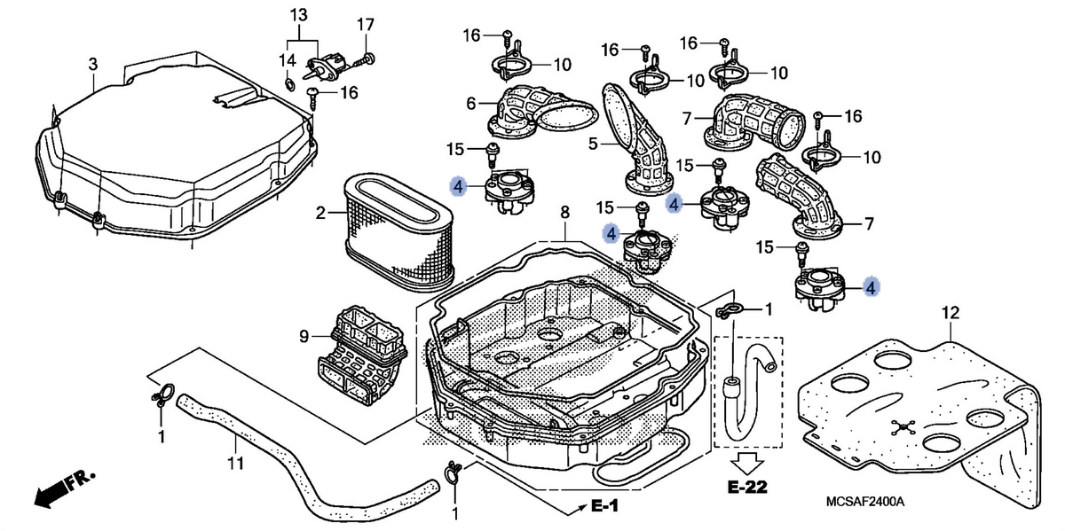 Honda OEM part 17225-MCS-G01