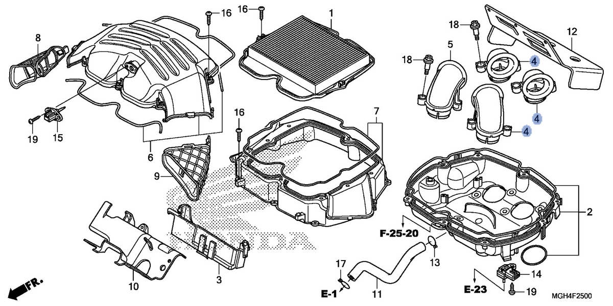 Honda OEM part 17225-MGH-640
