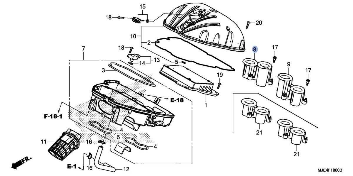 Honda OEM part 17225-MJE-D00