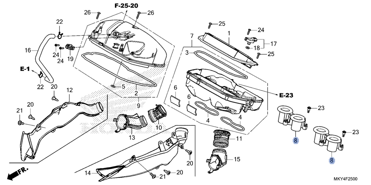Honda OEM part 17225-MJE-DB0