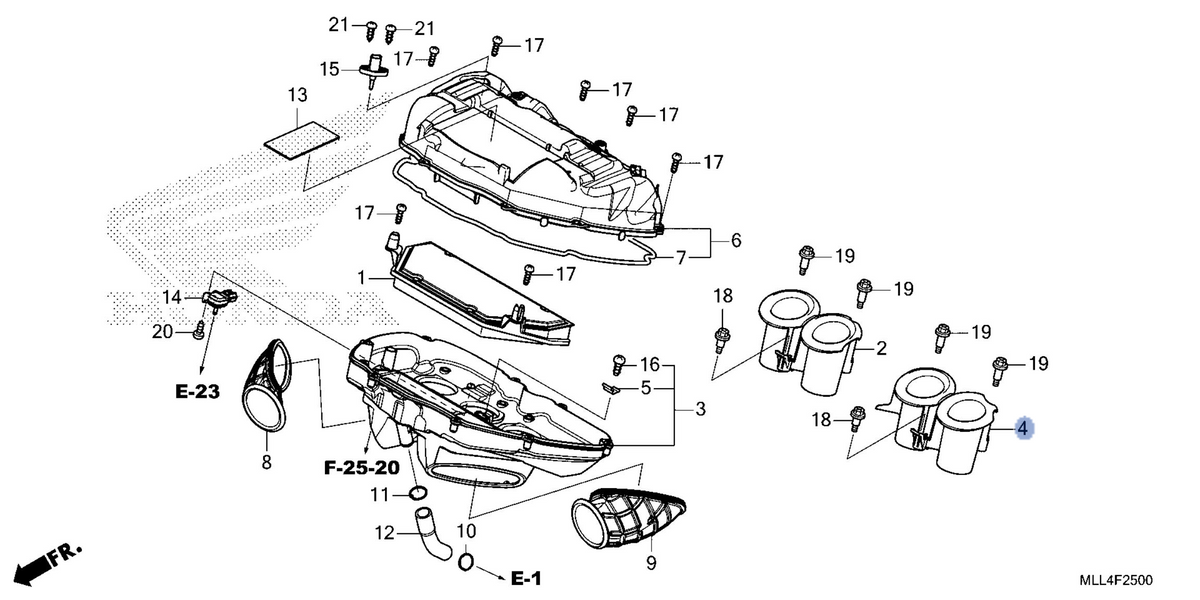 Honda OEM part 17225-MLL-D00