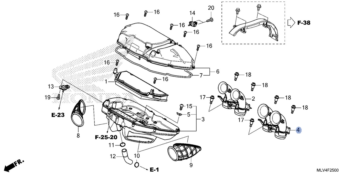 Honda OEM part 17225-MLV-J00