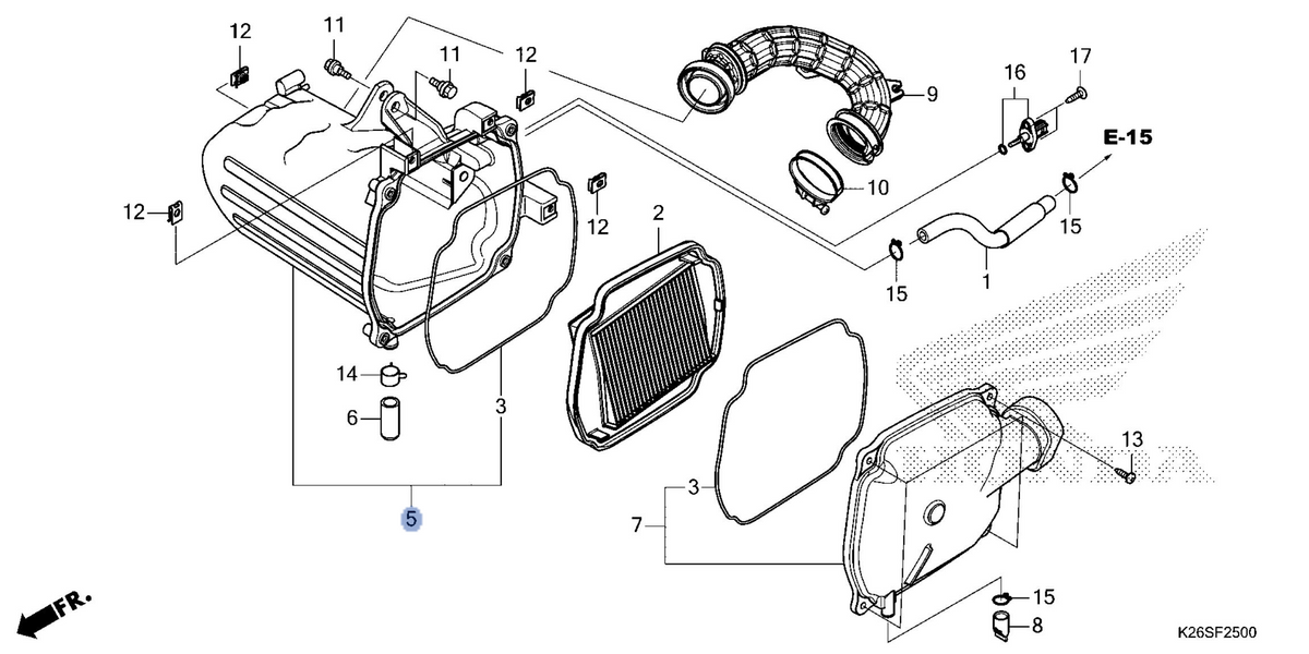 Honda OEM part 17226-K26-G12