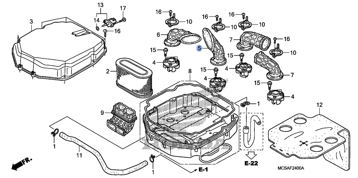 Honda OEM part 17226-MCS-G00
