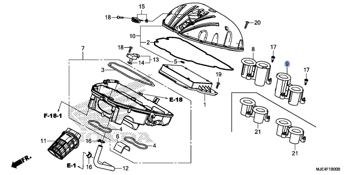 Honda OEM part 17226-MJE-D00