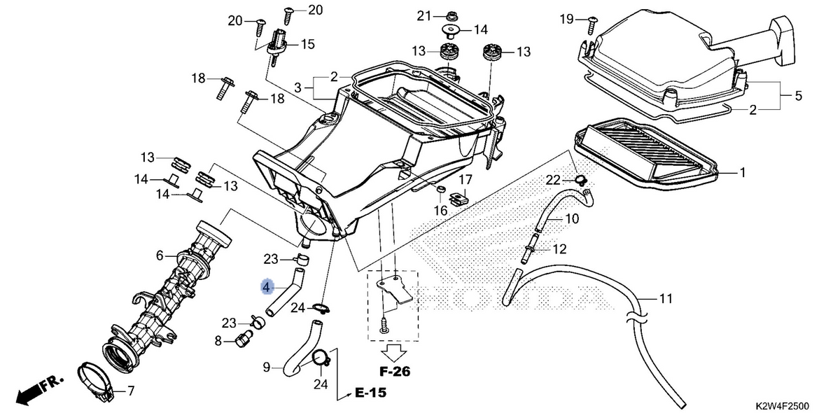 Honda OEM part 17227-K2W-J10