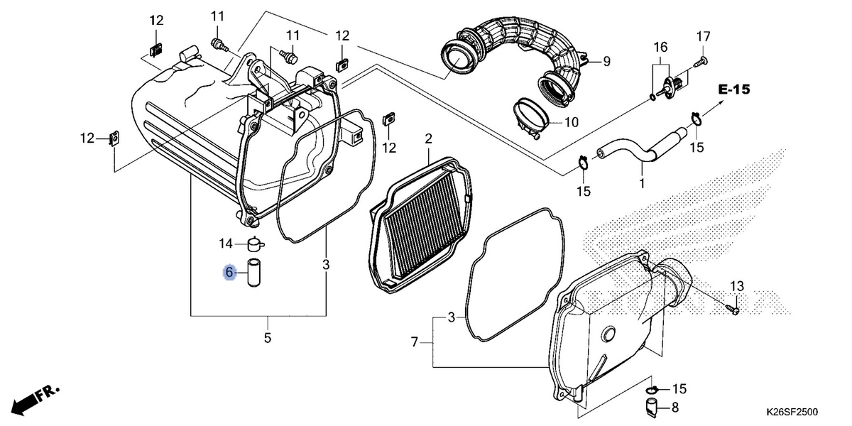 Honda OEM part 17227-KPK-900