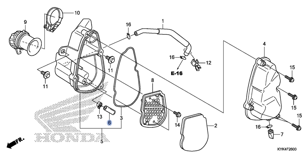 Honda OEM part 17227-KYY-900