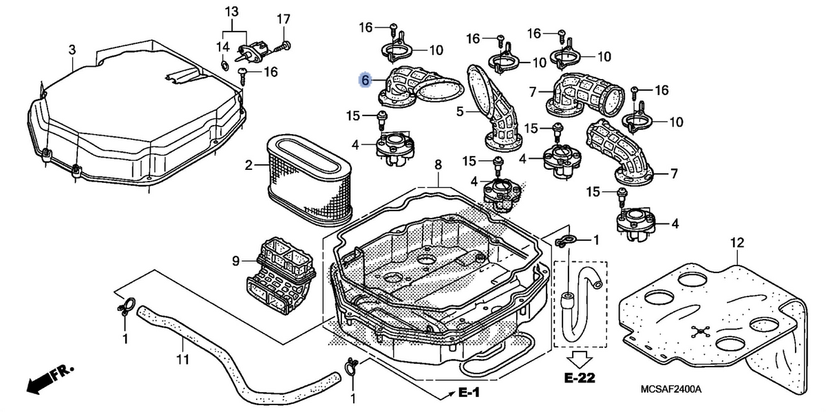 Honda OEM part 17227-MCS-G00