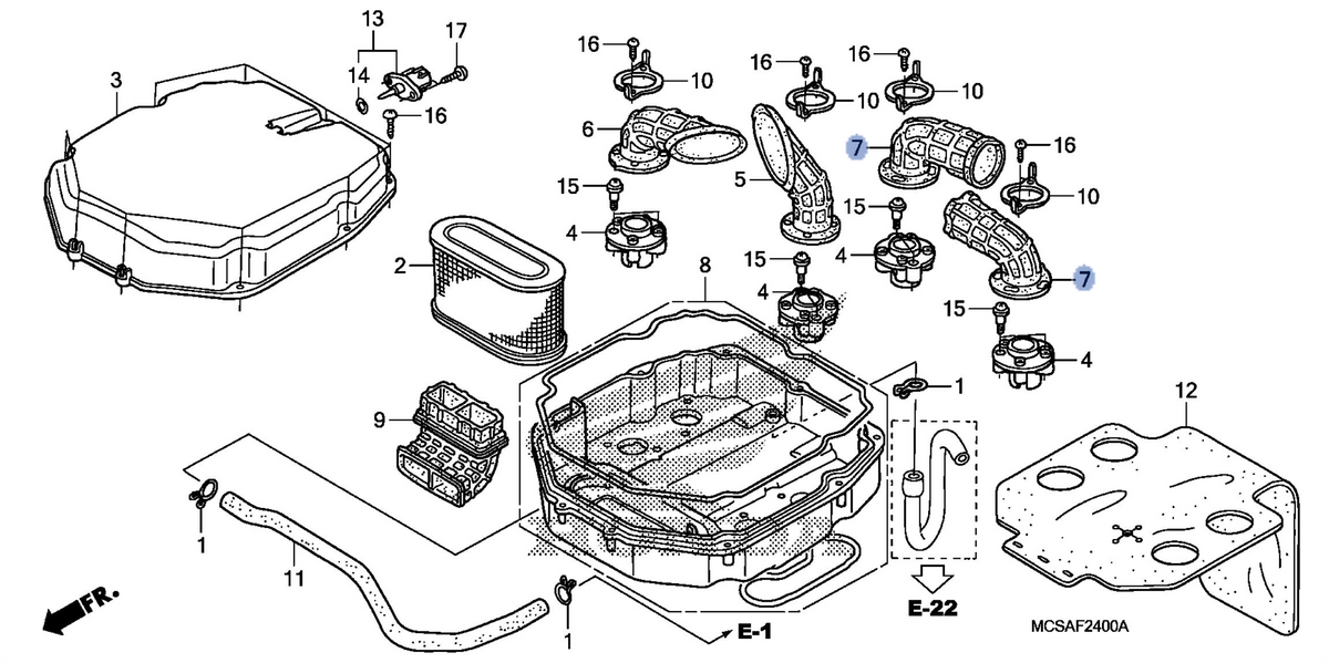 Honda OEM part 17228-MCS-G00